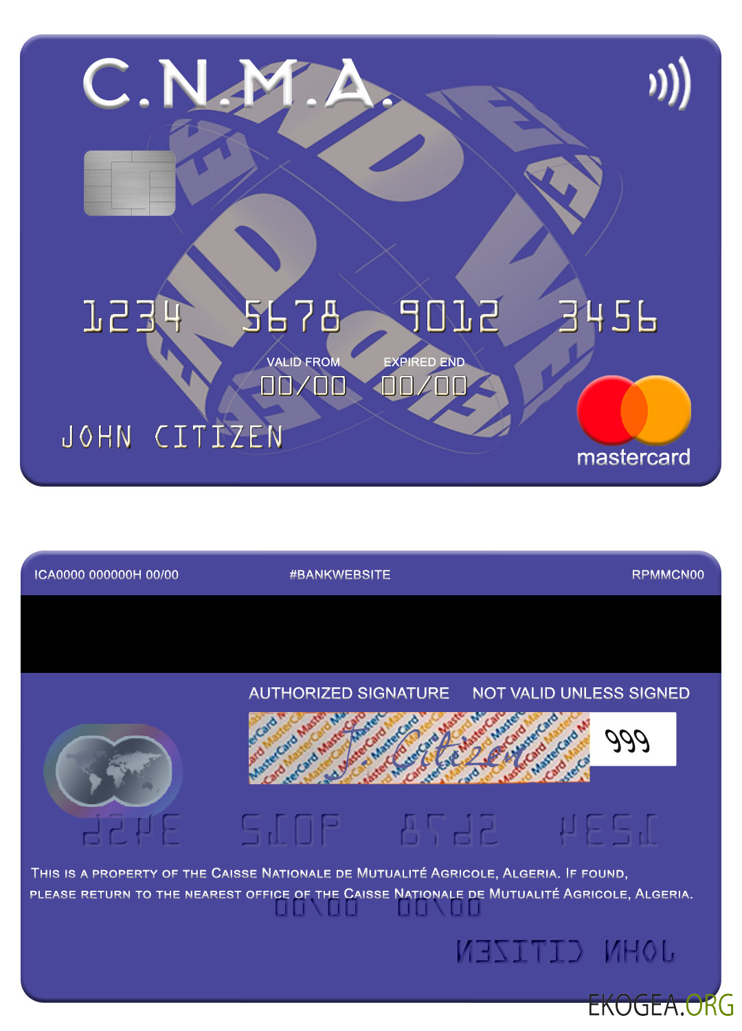 Algérie Caisse Nationale de Mutualité Agricole mastercard